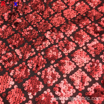 5mm Multifunctional Red Sequin Fabric Sublim Print